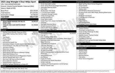2023 Jeep Wrangler Willys Sport