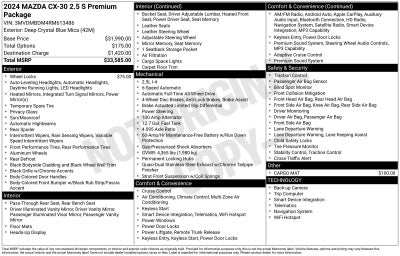 2024 Mazda Mazda CX-30 2.5 S Premium Package