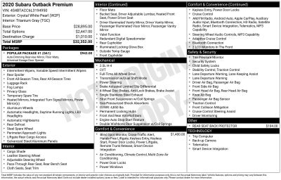 2020 Subaru Outback Premium