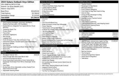 2023 Subaru Outback Onyx Edition