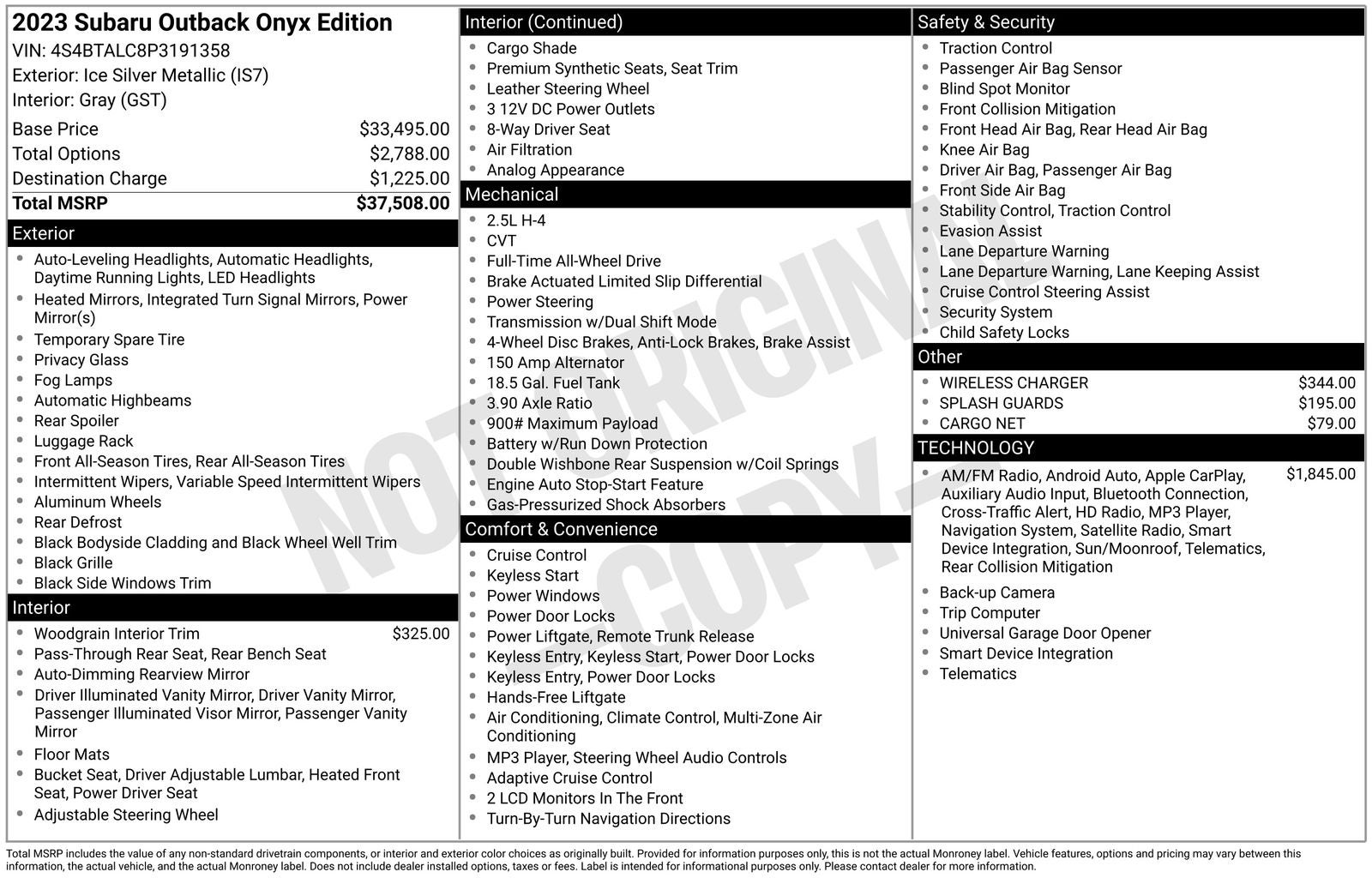 2023 Subaru Outback Onyx Edition