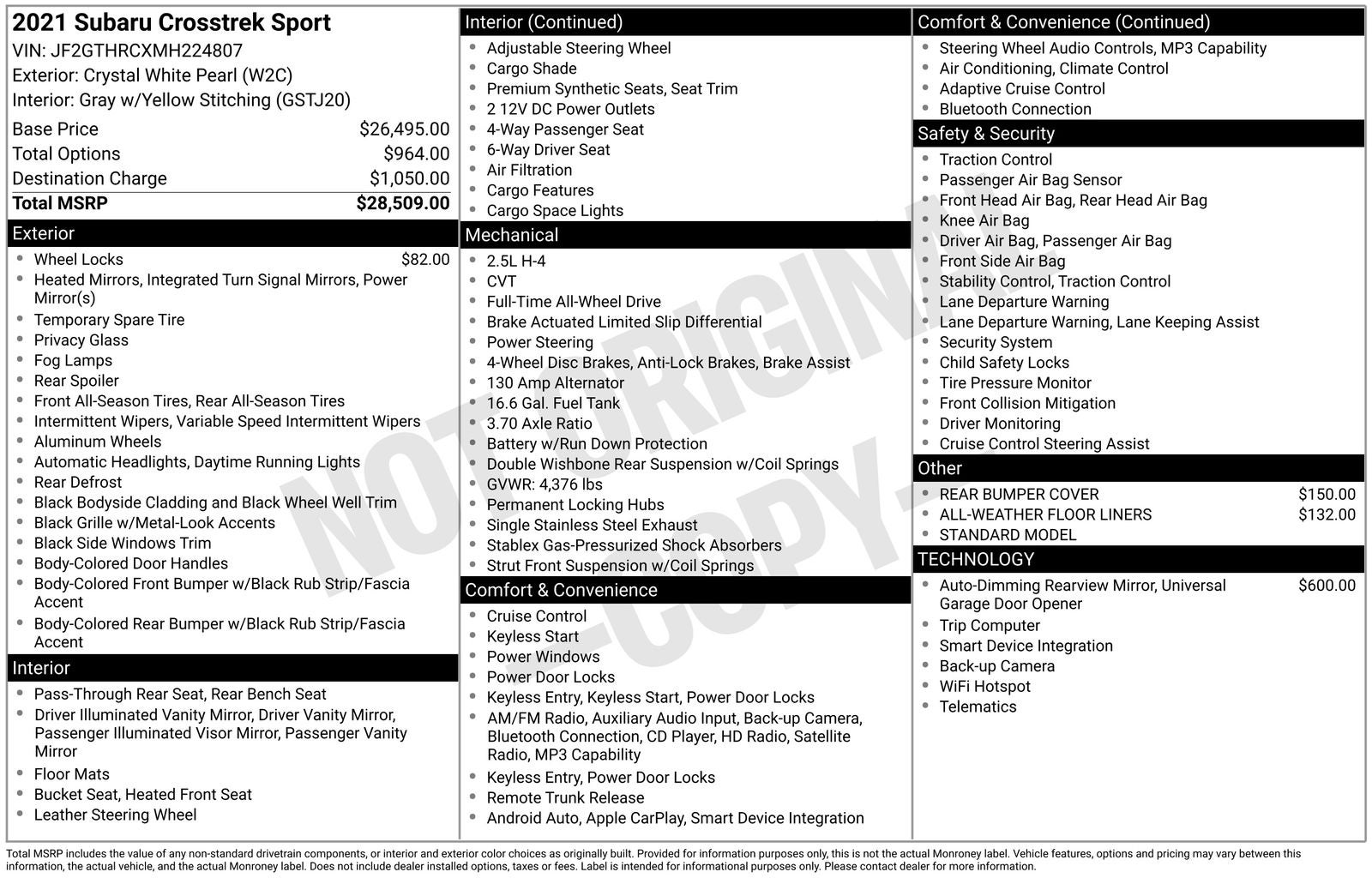 2021 Subaru Crosstrek Sport