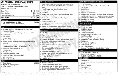 2017 Subaru Forester 2.5i Touring