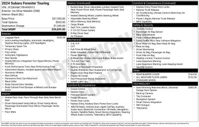 2024 Subaru Forester Touring