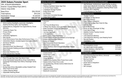 2025 Subaru Forester Sport