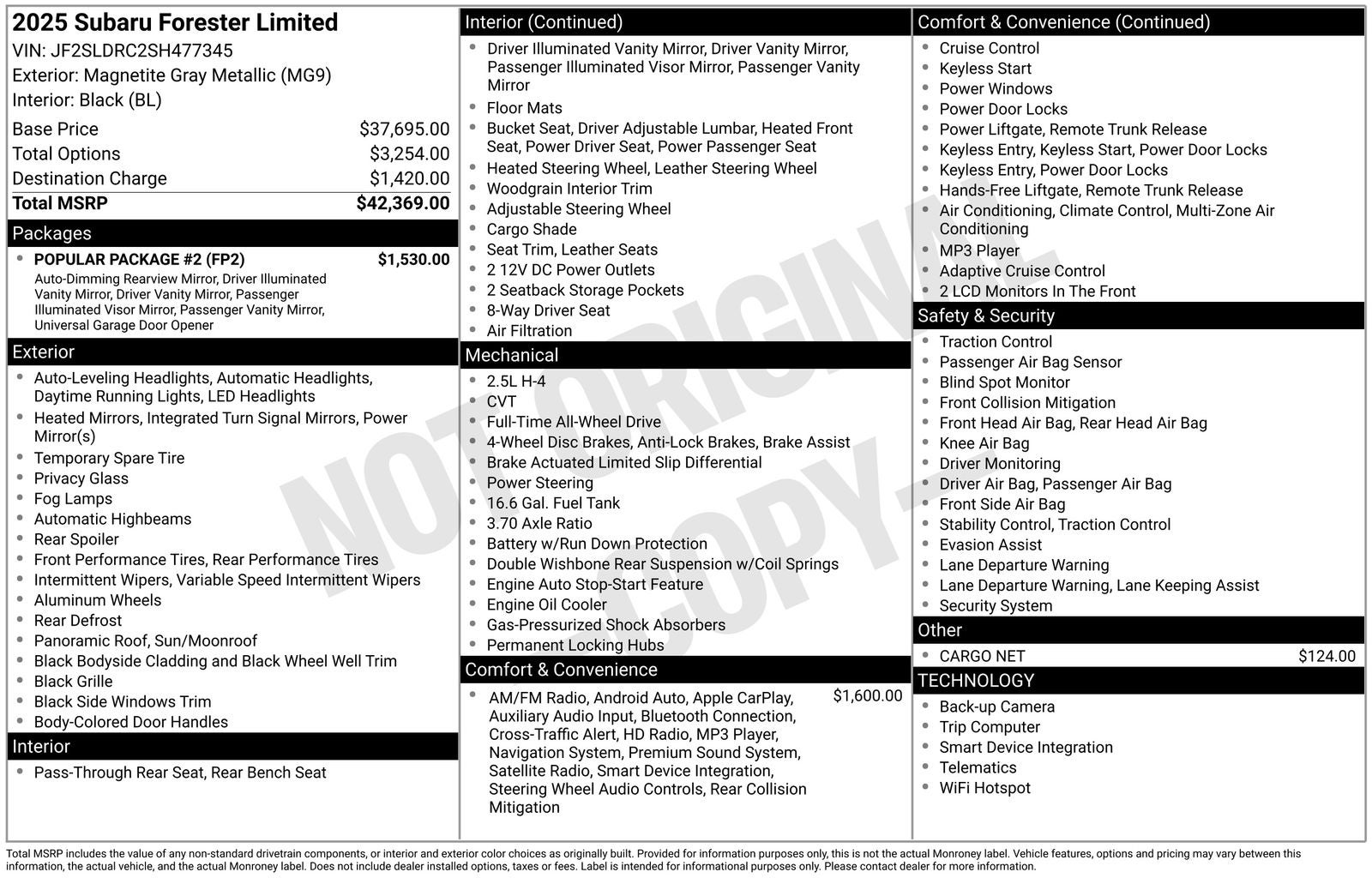 2025 Subaru Forester Limited