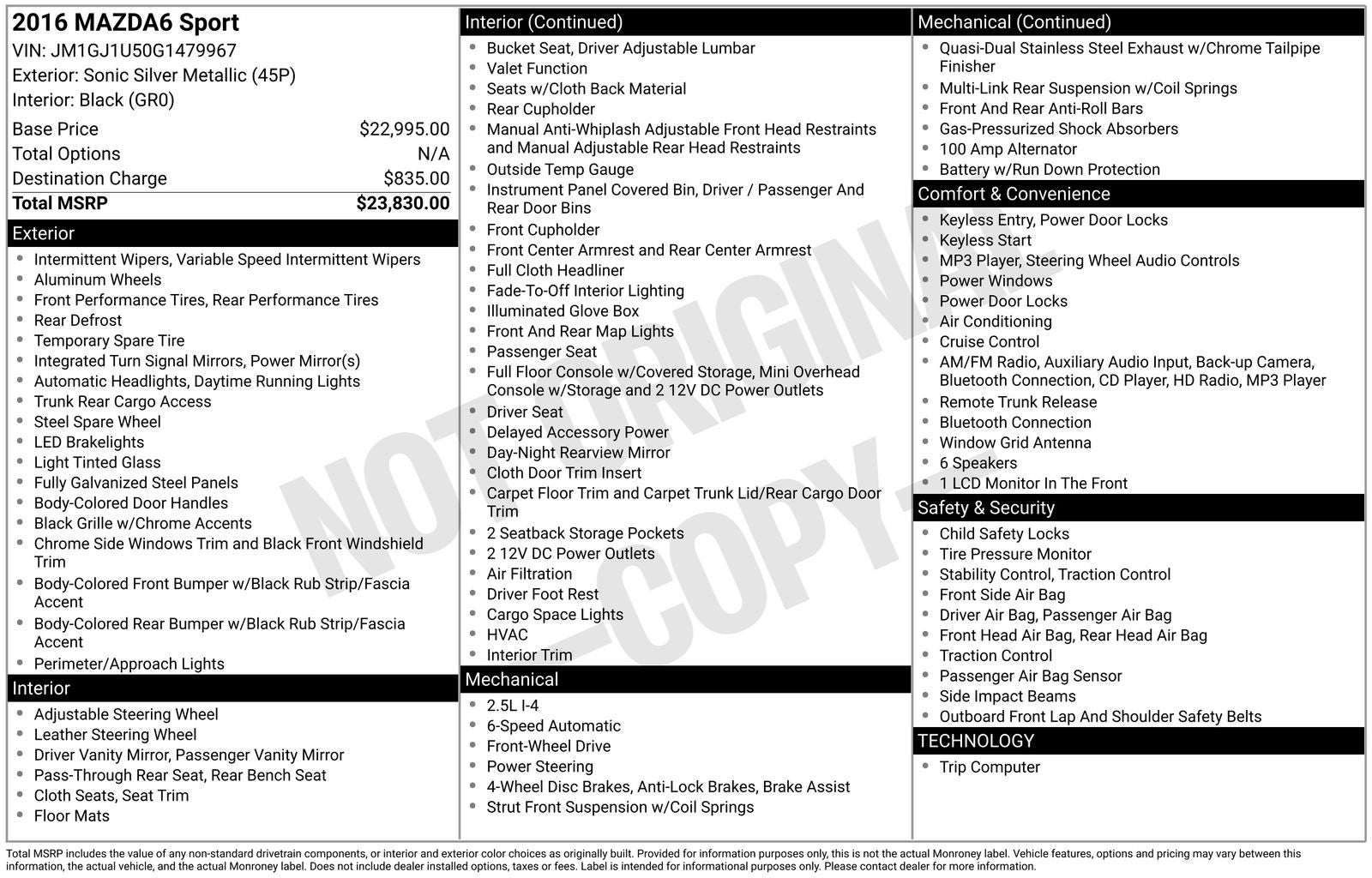 2016 Mazda Mazda6 i Sport