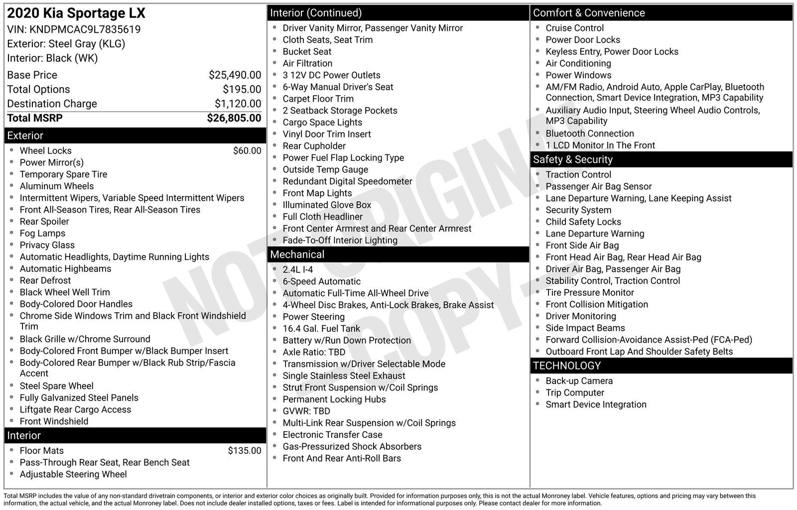 2020 Kia Sportage LX