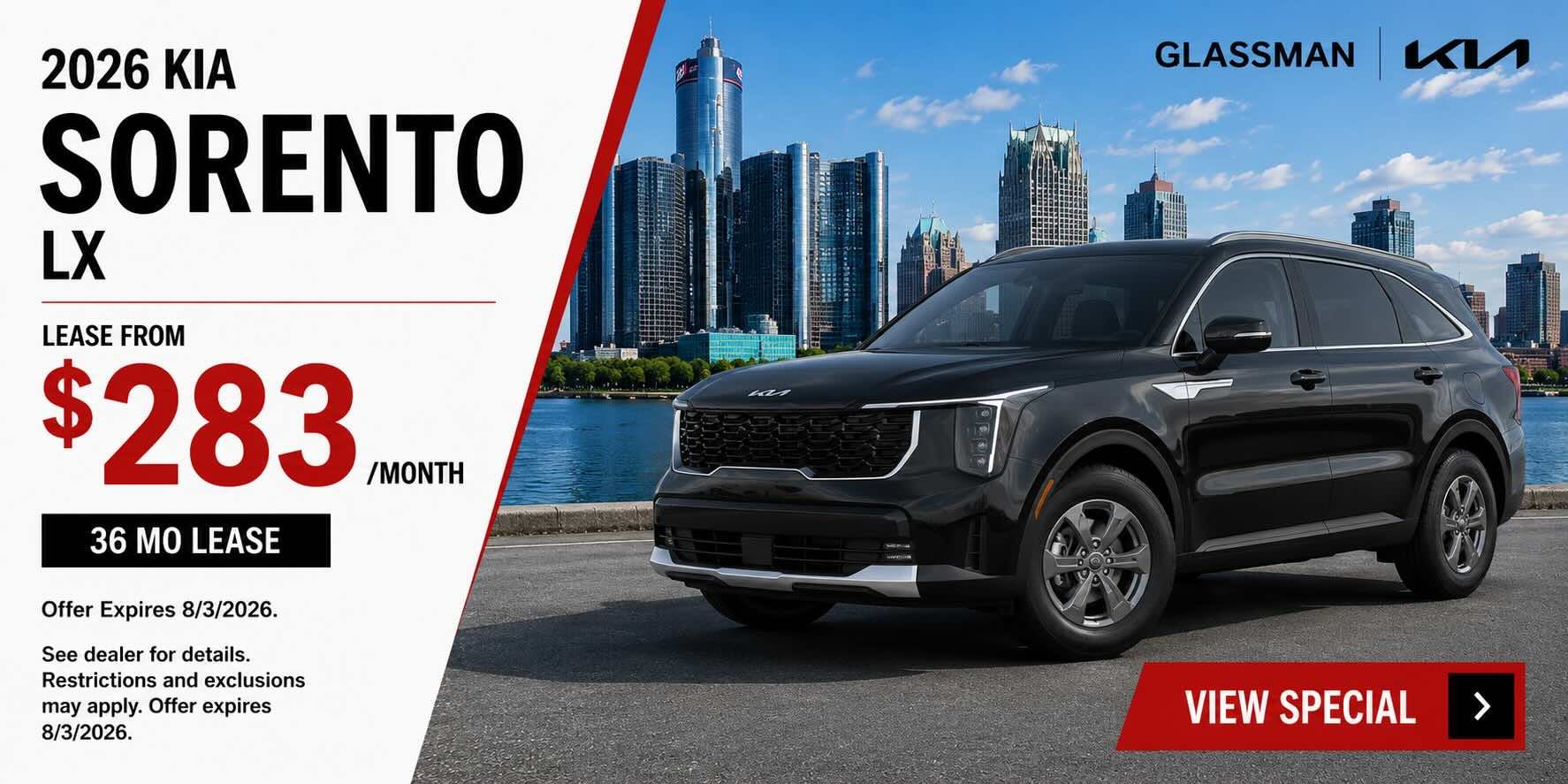 2026 kia sorento lease michigan