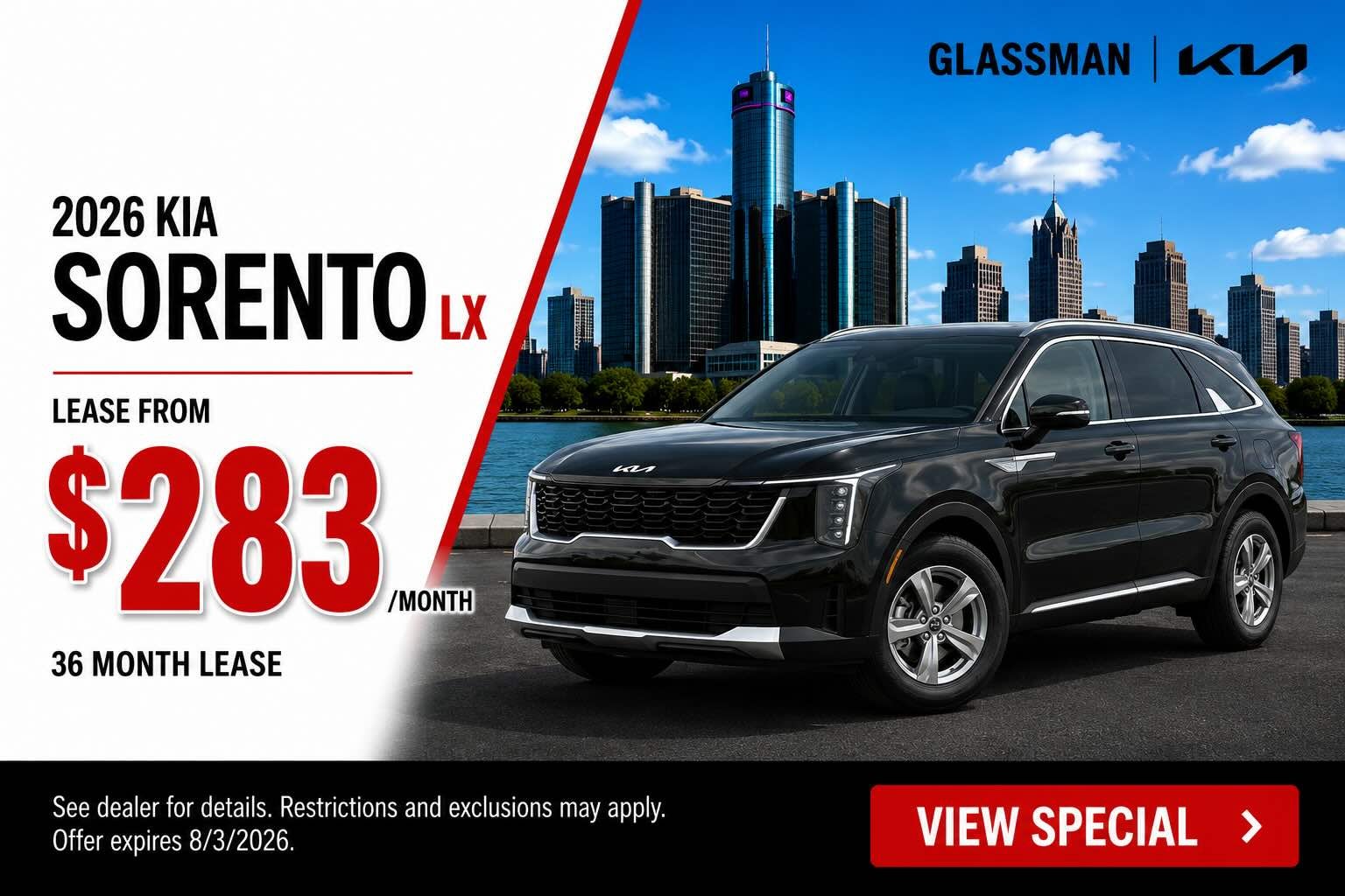 2026 kia sorento lease michigan